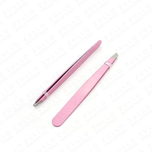 Pinzas para Cejas de Acero Inoxidable Rosa al por Mayor con Punta Inclinada, Logotipo Personalizado, Herramienta Profesional de Belleza y Cuidado Personal, Uso de Precisión - Product Image 5