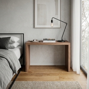 Mesa Consola Moderna de Madera Sólida con Diseño de Cascada, Mesa de Entrada Minimalista, Mesa de Sofá con Acabado de Madera Natural, Mueble Decorativo para Pasillo - Product Image 5