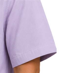 Light Purple Mens <b>Camp</b> Collar Pleated Short Sleeve Button Down Casual Summer Resort <b>Shirt</b> Custom Logo OEM Manufacturer Supplier - Product Image 3