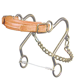 Mors de cheval Hackamore Little S en acier inoxydable poli, embout lisse, qualité supérieure, pour cavalier vétérinaire - Product Image 6