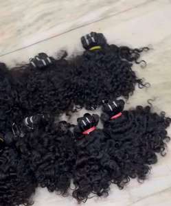 Extensiones de cabello humano virgen rizado natural sin procesar Paquetes suaves brillantes gruesos Suministro directo de fábrica Calidad de exportación al por mayor - Product Image 3