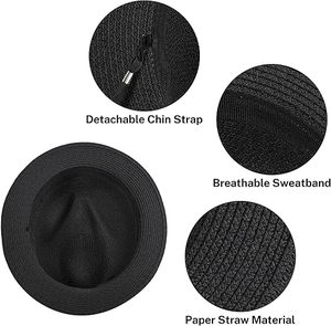 Sombreros de Paja Personalizados para Adultos, Sombreros Panamá para Verano, Playa y Aire Libre, Unisex, de Secado Rápido, Transpirables, Ajustables, con Logotipo Personalizado, Sombreros Trilby - Product Image 5