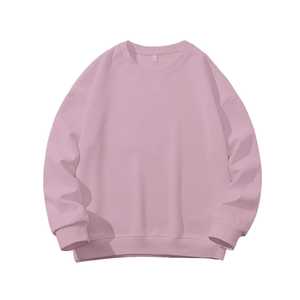 เสื้อสเวตเชิ้ตคอกลมโอเวอร์ไซส์สำหรับผู้หญิง ผ้าฟลีซหนานุ่ม ระบายอากาศได้ดี เป็นมิตรกับสิ่งแวดล้อม ทรงหลวมไหล่ตก สวมใส่สบาย แบบเรียบๆ สำหรับงานสกรีน - Product Image 2