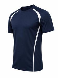 Camiseta de Manga Corta con Cuello Redondo para Hombre, Color Azul Marino, 100% Poliéster, Tejido Ecológico, Lavado, Corte Regular Informal - Product Image 3