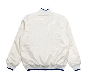 Venta al por mayor 100% poliéster hombres satén cómodo cuello mandarín prendas de vestir exteriores Universidad personalizado bordado Casual satén Varsity chaqueta - Product Image 2