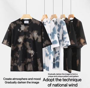 เสื้อยืดโอเวอร์ไซส์พิมพ์โลโก้ตามสั่ง ดีไซน์แฟชั่น น้ำหนัก 260 กรัม ผลิตจากโพลีเอสเตอร์รักษ์โลก ย้อมสีแบบไท-ได  พร้อมลายพิมพ์แบบรีดร้อน - Product Image 3