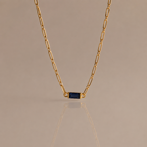 Elegant Cleo <b>Necklace</b> For Women Birthstone <b>Ruby</b> Sapphire Gold Plated Jewelry Minimalist <b>Necklace</b> Luxury Gift - Product Image 4