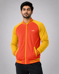 Men Compact Varsity <b>Jacket</b> Stylish Baseball Letterman Bomber Lightweight Breathable Comfortable <b>Canvas</b> Hooded Reversible - Product Image 1