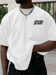 T-shirts décontractés pour hommes d'été, nouveau design, couleur unie, manches courtes, 100% coton, col rond, vêtements décontractés pour hommes - Product Image 3