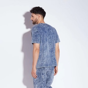 T-shirts vintage pour hommes, coupe ample, effet délavé, printemps-été, personnalisez votre propre logo, 100% coton, tissu épais, effet délavé. - Product Image 3