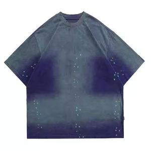 เสื้อยืดผู้ชายสไตล์วินเทจ ผ้าฝ้าย 100% ล้างสีแบบแอซิดวอช รับสกรีนโลโก้ - Product Image 5