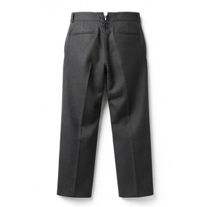 Pantalon de style militaire droit sur mesure, d'inspiration guerre civile, avec un aspect historique, des coutures détaillées, des empiècements renforcés, en toile. - Product Image 2