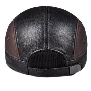 Gorra de Béisbol de Cuero Marrón para Hombre, Estilo Casual, Ajustable, para Primavera y Otoño - Product Image 2