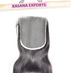 Cheveux humains vietnamiens bruts 5*5 Closure, cuticules alignées, non traités, couleur naturelle noire, ondulation profonde - Product Image 1