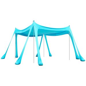 Tenda da Spiaggia UPF50+ con Protezione Solare, Altezza 6,6 Piedi, con Sacchi di Sabbia per Stabilità, Pali 10 x 10 Piedi, Gazebo da Spiaggia Facile da Montare - Product Image 1