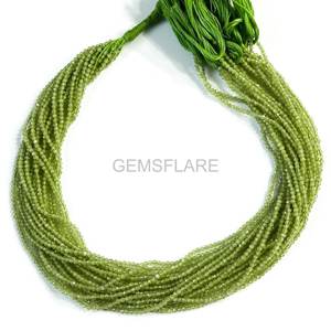 Peridoto natural microfacetado, cuentas redondas de 2 mm, peridoto con corte de diamante, cuentas de piedras preciosas sueltas facetadas para la fabricación de joyería. - Product Image 6