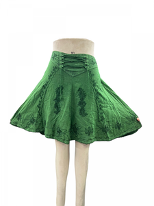High Quality Women's Floor-Length Rayon Chiffon Bohemian Printed <b>Skirt</b> with Pleated Design Breathable & Eco-Friendly Fabric - Product Image 1