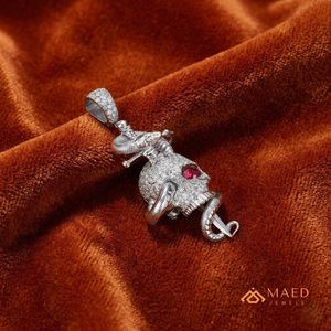Collier pendentif en argent sterling 925 avec moissanite, design tête de serpent, bijoux de mode pour femmes et hommes, look de bijouterie fine de New York - Product Image 2