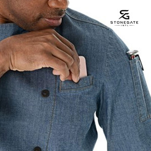 Chaqueta de Chef para la Industria Alimentaria con Material Ligero y Opciones de Personalización de Marca, Proveedor de Uniformes ODM 2026 - Product Image 4