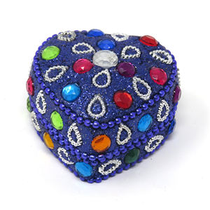 Boîte à bijoux vintage en aluminium style pierre indienne, personnalisable, pour décoration intérieure, coffret de rangement pour cadeau de luxe - Product Image 2