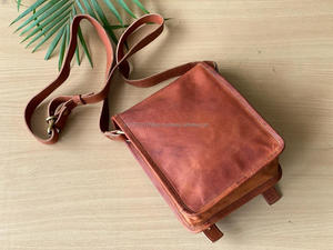 Bolso de mano de cuero de cabra auténtico hecho a mano, bolso de hombro tipo bandolera estilo Vintage auténtico para mujer - Product Image 5