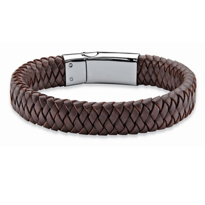 Men's and Women's Stainless Steel Magnetic Cross <b>Leather</b> Bracelet Fashion String Accessory Charm Bangle - Product Image 2