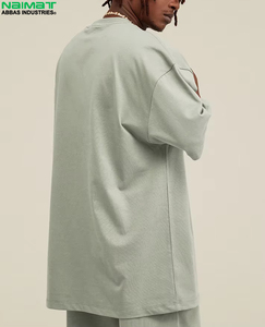 Naimat Abbas Industries เสื้อยืดผ้าฝ้ายแขนสั้นคอโอสไตล์สตรีทรัดรูป - Product Image 2