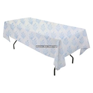 Nappe rectangulaire en coton imprimé au bloc, style royal, 70x126 pouces, pour fêtes et mariages, vente en gros directe du fabricant de Jaipur - Product Image 3