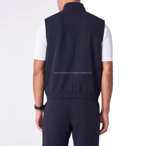 Chaqueta médica para hombre, logotipo personalizado, Spandex/tejido de punto de poliéster, chaleco transpirable, ropa de trabajo profesional de ajuste clásico - Product Image 2