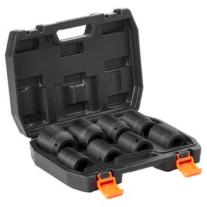 Set di chiavi a bussola metriche da 8 pezzi con attacco da 3/4 di pollice, a 6 punte, in CR-MO trattato termicamente, per dadi di asse e impatto - Product Image 6