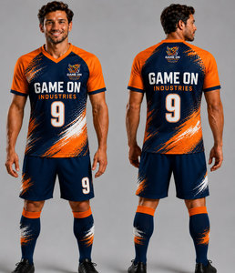 Maillot de football pour hommes en sublimation, tissu mesh à séchage rapide, impression personnalisée des lettres de l'équipe, ensemble uniforme de football pour jeunes - Product Image 1