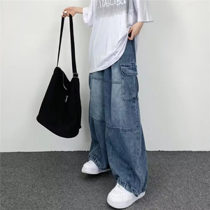 GREEN SWIFT INDUSTRIES Jeans Baggy Imperméables pour Hommes - Logo Personnalisé (Avant/Taille) Coupe Ample Jambe Droite en Denim - Product Image 6
