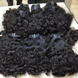 Precio al por mayor 100% Extensiones de cabello tejido Remy sin procesar Paquetes ondulados rizados rectos Templo alineado de cutícula de un solo donante - Product Image 6