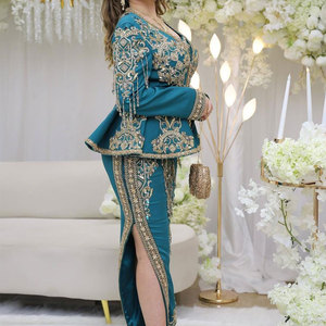 Karakou algérien traditionnel en velours, blazer brodé or, vêtements de mariée pour femmes, mode algérienne Karakou - Product Image 6