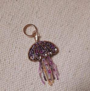 Floral Seed Beads Embroidery Classic Luxury High Quality Handmade Eco-Friendly Washable Beaded Art Deco Bag Key Charm - Product Image 1