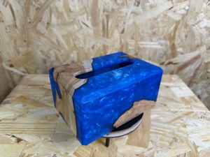 Blue Resin Tissue Box Cover river <b>Table</b> Tissue Holder Decorative Napkin Case for Home Hotel Resin Tissue Box Holder with Modern - Product Image 3