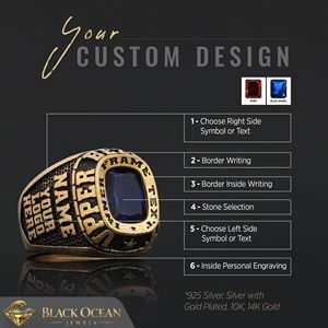 Anillo de Graduación Universitario BOJ MCollege Ring 019 Personalizado en Plata con Diamantes, Unisex, Certificado por GIA, Micro, Bajo Precio - Product Image 5