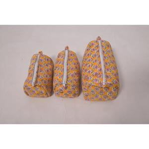 Floral Cotton <b>Makeup</b> Bag, Cute Cosmetic Pouch, Zipper <b>Storage</b> Bag, Travel <b>Makeup</b> Organizer - Product Image 3