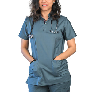 Uniformes Médicos de Tela Tejida Personalizados al por Mayor, Uniformes de Hospital Elásticos, Conjunto de Uniformes de Enfermería para Mujer - Product Image 5