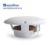 Mini haut-parleur de plafond étanche IP55 évalué 4 Ω 25W/50W pour salles de bains et cuisines
