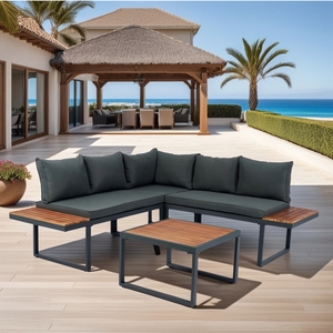 Juego de Muebles de Jardín de Mimbre y Ratán Modernos de Primera Calidad, Impermeables, Modulares, de 5 Plazas, No Plegables, para Patio, IPRO A0016-37 - Product Image 2