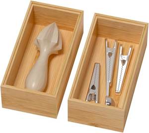 Bamboo <b>Drawer</b> Organizer Storage Box Wooden Stackable Tray for Kitchen Bathroom Office Desk Eco Friendly Multipurpose <b>Drawer</b> - Product Image 6