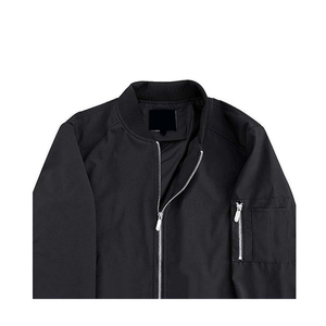 Chaqueta Bomber Negra para Hombre, Cuello Alto, Cierre de Cremallera, Corte Regular, Color Sólido, Material de Poliéster, Ropa Formal Ecológica para Invierno - Product Image 6