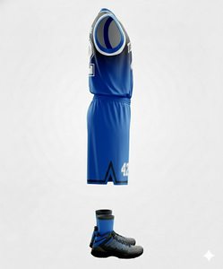 Conjunto de Uniforme de Baloncesto WARPRO Personalizado en Camuflaje Azul, Sin Mangas, Cuello en V, Unisex, para Adultos, Todas las Temporadas, Ropa Deportiva Sublimada - Product Image 2