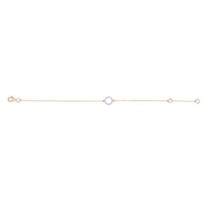 Bracelet chaîne plaqué or rose de qualité supérieure avec pendentif cercle diamanté, minimaliste, pour femme, luxe, à porter au quotidien et pour les soirées - Product Image 4