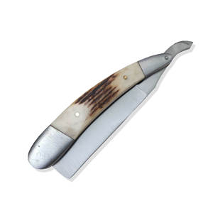 IKZARSA Straight <b>Razor</b> Super Stainless Steel Blade Natural Stag Horn Handle Single Blade <b>for</b> <b>Men</b> Barber Shop Outdoor Hotel Use - Product Image 5