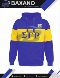 Sweat à capuche Sigma Gamma Rho Sorority bleu et jaune, hiver, avec broderie courte et passepoil, design imprimé, vêtements universitaires - Product Image 4