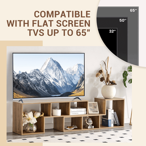 Mobile TV a 2 Pezzi Componibile con LED, Supporto per Intrattenimento e Gaming, Scaffale Aperto per Soggiorno 2 S - Product Image 5