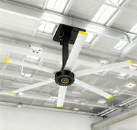 Ventilateur de plafond HVLS de 2.4/3/3 m pour moteur PMSM de circulation d'air commercial adapté aux gymnases de restaurants et aux grands espaces 8/10/12ft