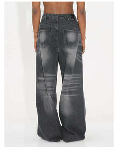 Jean large pour homme en denim déchiré, coupe ample, taille haute, style streetwear décontracté, collection automne - Product Image 5